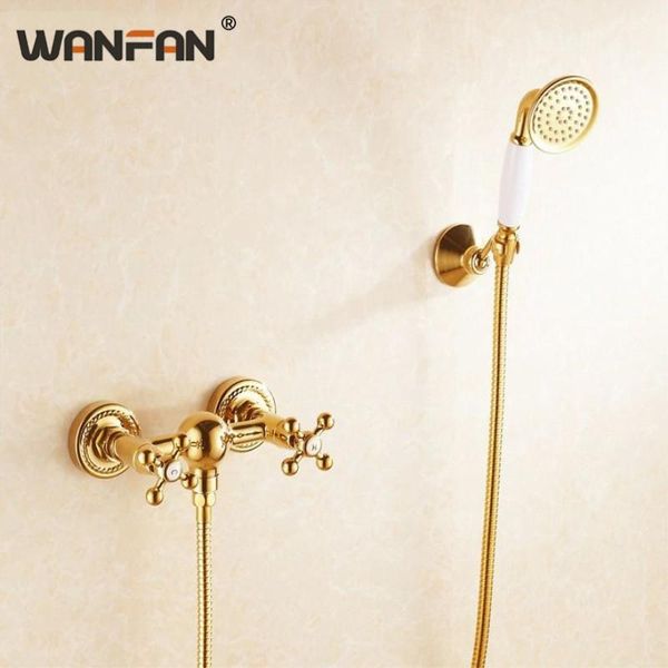 set bathroom rainfall shower faucet classic golden dual handle mixer tap wall mounted bath sets hj-6758k
set bathroom rainfall shower faucet classic golden dual handle mixer tap wall mounted bath sets hj-6758k