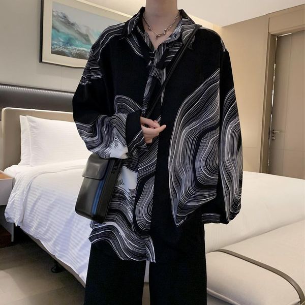 men's casual shirts pfhq 2021 fashion loose lapel korean irregular geometric stripes printed long sleeve shirt spring and autumn 21f051, White;black
men's casual shirts pfhq 2021 fashion loose lapel korean irregular geometric stripes printed long sleeve shirt spring and autumn 21f051, White;black