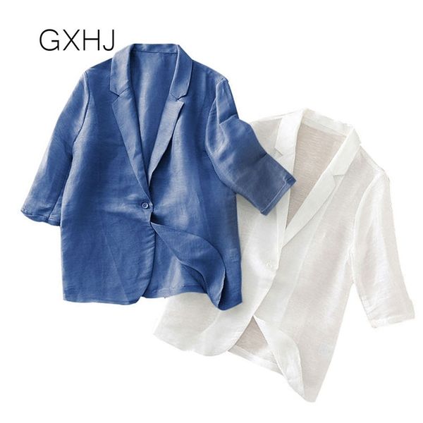 short suit women's linen three-quarter sleeve jacket breathable silk thin summer elegant blazer lhj142 211019, White;black
short suit women's linen three-quarter sleeve jacket breathable silk thin summer elegant blazer lhj142 211019, White;black