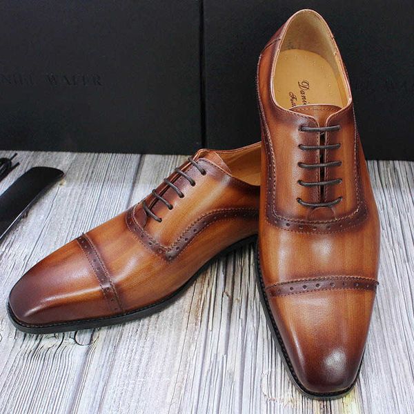 leather shoes business ess men's square head leather oxford handmade carved block, Black
leather shoes business ess men's square head leather oxford handmade carved block, Black