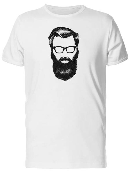 Bearded Hipster Man Sketch Men's Tee -Image by Shutterstock, White;black 
Bearded Hipster Man Sketch Men's Tee -Image by Shutterstock, White;black