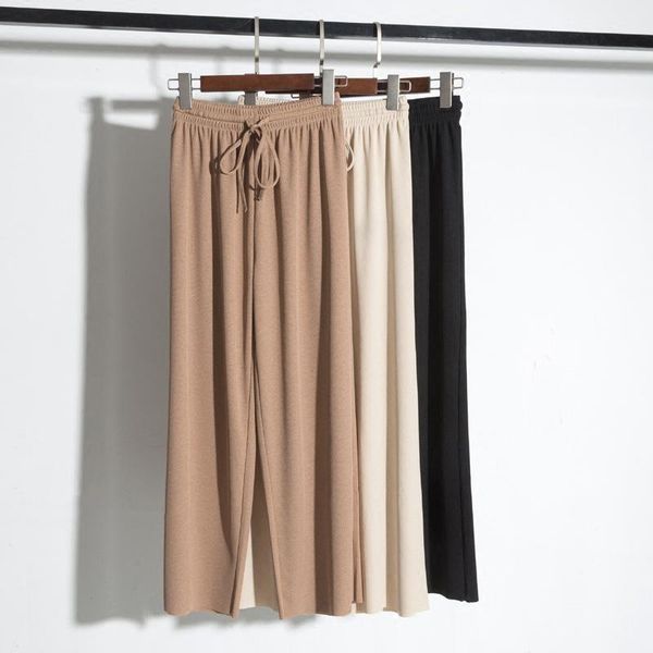 women's ninth pants 2021 springtime summer women wide leg trousers high waist elastic drawstring pant workwear trouser & capris, Black;white
women's ninth pants 2021 springtime summer women wide leg trousers high waist elastic drawstring pant workwear trouser & capris, Black;white