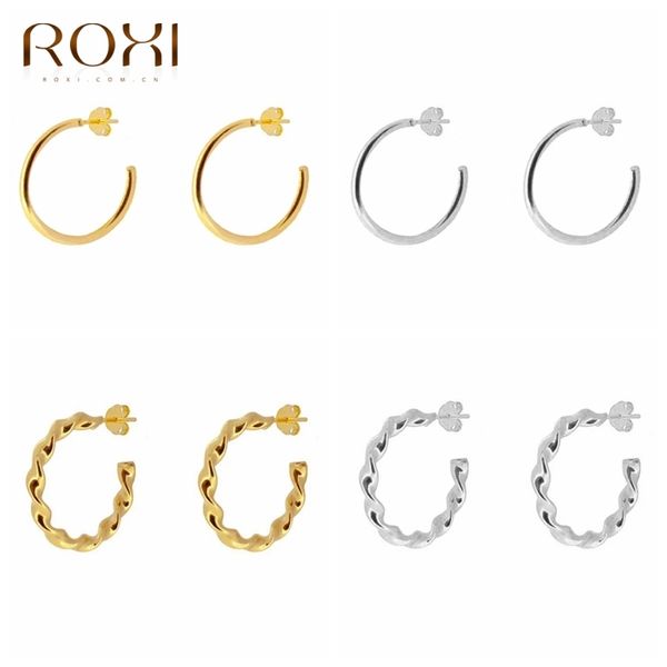 roxi c shape glossy twist circle stud earrings for women gold color earrings piercing jewelry 925 sterling silver pendientes 210325, Golden;silver
roxi c shape glossy twist circle stud earrings for women gold color earrings piercing jewelry 925 sterling silver pendientes 210325, Golden;silver