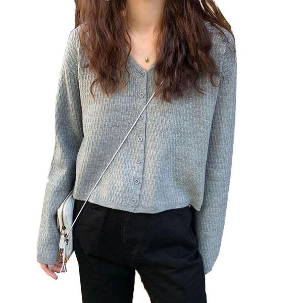 women's sweater spring autumn short v-neck long sleeve single-breasted knitted cardigan lady girl solid color thin coat knits & tees, White
women's sweater spring autumn short v-neck long sleeve single-breasted knitted cardigan lady girl solid color thin coat knits & tees, White