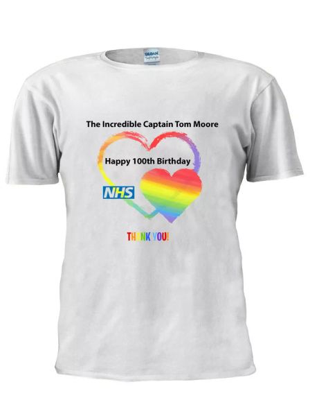 Captain Tom Moore Happy 100th Birthday Thanks NHS Donations T Shirt Unisex M562, Mainly pictures
Captain Tom Moore Happy 100th Birthday Thanks NHS Donations T Shirt Unisex M562, Mainly pictures