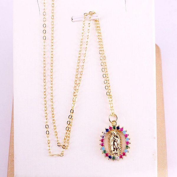 6pcs, rainbow colorful cz gold color statement necklace charm micro pave jesus cubic zirconia pendant necklaces, Silver
6pcs, rainbow colorful cz gold color statement necklace charm micro pave jesus cubic zirconia pendant necklaces, Silver
