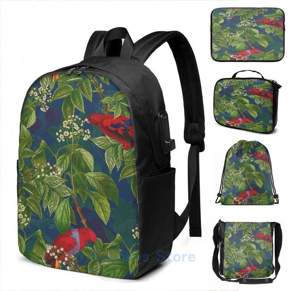 backpack funny graphic print vintage red parrot in green jungle pattern usb charge men school bags women bag travel laptop
backpack funny graphic print vintage red parrot in green jungle pattern usb charge men school bags women bag travel laptop