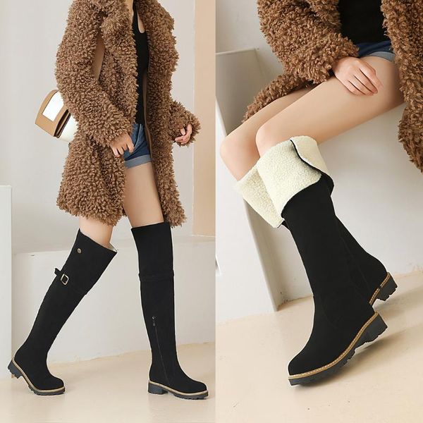 boots women over-the-knee plus size matte leather + short plush lining warm russian winter snow thigh high flat, Black
boots women over-the-knee plus size matte leather + short plush lining warm russian winter snow thigh high flat, Black