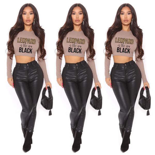 Womens Designer Letters Tshirts Fashion Long Sleeved Spring Autumn Tops for Woman Slim Back Bandage Short Tees, Coffee
Womens Designer Letters Tshirts Fashion Long Sleeved Spring Autumn Tops for Woman Slim Back Bandage Short Tees, Coffee