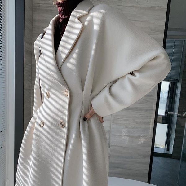 women's wool & blends aunt cui creates classic waist fine white tea coat with simple temperament, Black
women's wool & blends aunt cui creates classic waist fine white tea coat with simple temperament, Black