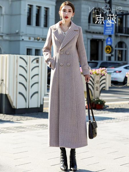 women's wool & blends shzq woolen overcoat mid long autumn and winter high end thickened temperament slim fitting cashmere i, Black
women's wool & blends shzq woolen overcoat mid long autumn and winter high end thickened temperament slim fitting cashmere i, Black