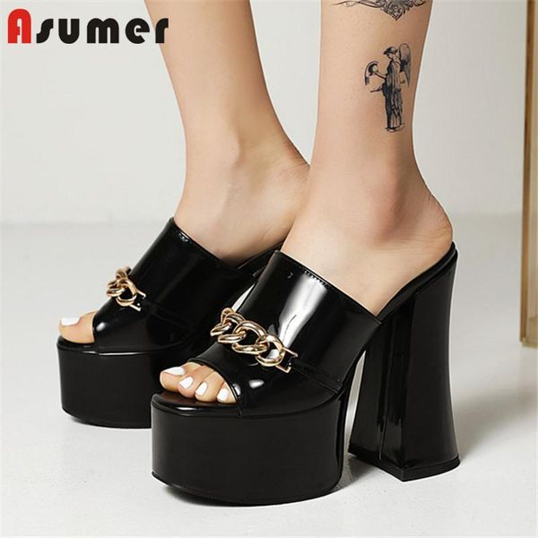 asumer 2021 summer slipper high heels platform shoes peep toe chain european style party women green slippers, Black
asumer 2021 summer slipper high heels platform shoes peep toe chain european style party women green slippers, Black