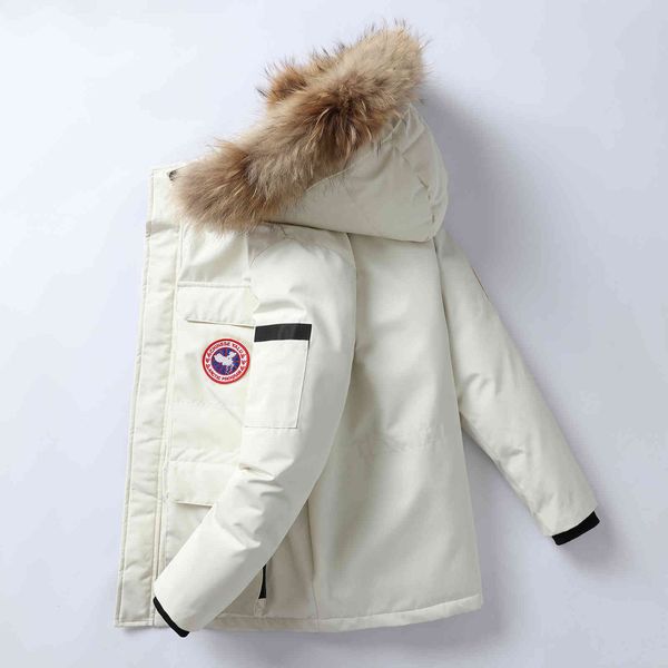 2021 winter men's thick warm down parka coat fashion hooded fur collar waterproof windbreaker mens white duck jacket, Black
2021 winter men's thick warm down parka coat fashion hooded fur collar waterproof windbreaker mens white duck jacket, Black