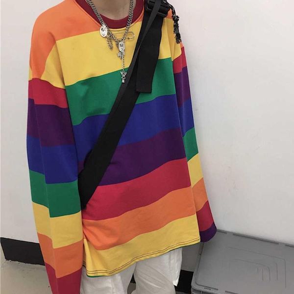 women's t-shirt 2021 chic rainbow striped printed loose t-shirts women autumn fashion tee oversized -4xl wdc5898, White
women's t-shirt 2021 chic rainbow striped printed loose t-shirts women autumn fashion tee oversized -4xl wdc5898, White