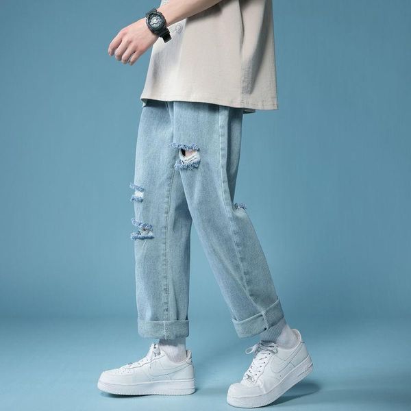 men's jeans 2021 summer baggy homme cargo pocket loose blue color casual pants biker denim fashion trend trousers
men's jeans 2021 summer baggy homme cargo pocket loose blue color casual pants biker denim fashion trend trousers