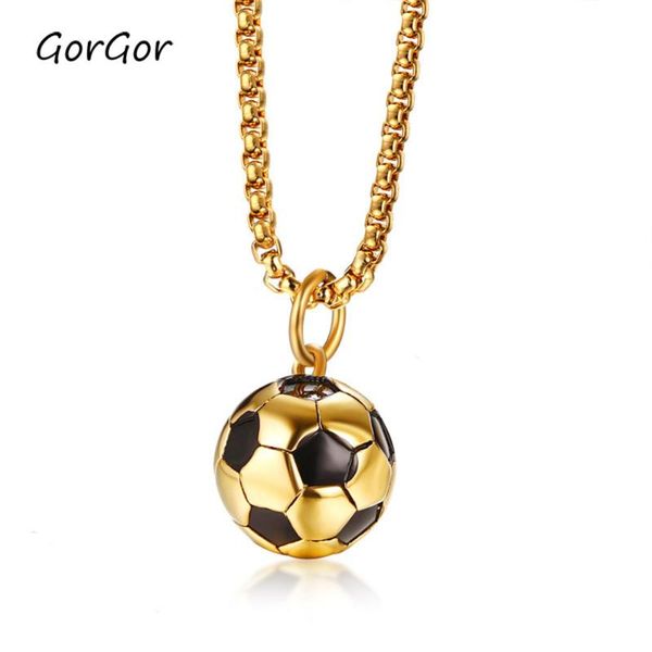 gorgor hip hop punk stainless steel golden football ball pearl chain pendant necklace for fashion men jewelry gift pn-1020g necklaces, Silver 
gorgor hip hop punk stainless steel golden football ball pearl chain pendant necklace for fashion men jewelry gift pn-1020g necklaces, Silver