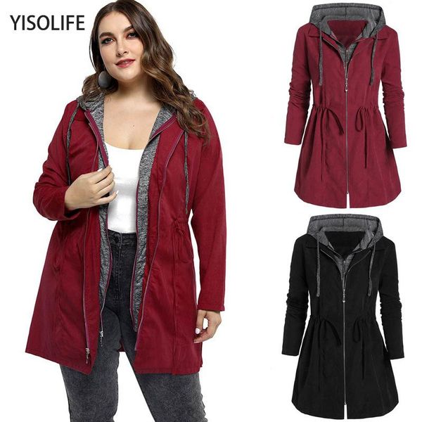 women's trench coats yisolife mid-length coat fitted ladies winter jacket zipper fake two warm with hood plus size cotton clothing fash, Tan;black
women's trench coats yisolife mid-length coat fitted ladies winter jacket zipper fake two warm with hood plus size cotton clothing fash, Tan;black