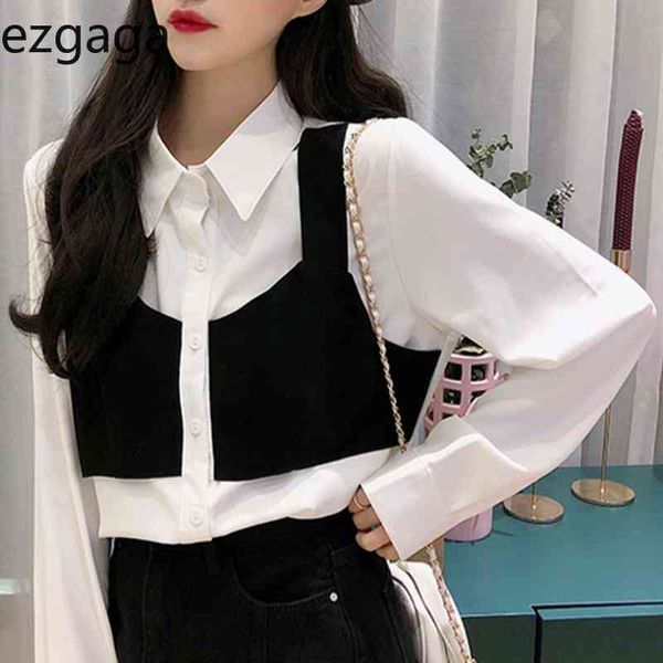 ezgaga women blouse shirts spring turn-down collar sing breasted fake two patchwork office lady elegant shirts fashion blusas 210430, White
ezgaga women blouse shirts spring turn-down collar sing breasted fake two patchwork office lady elegant shirts fashion blusas 210430, White