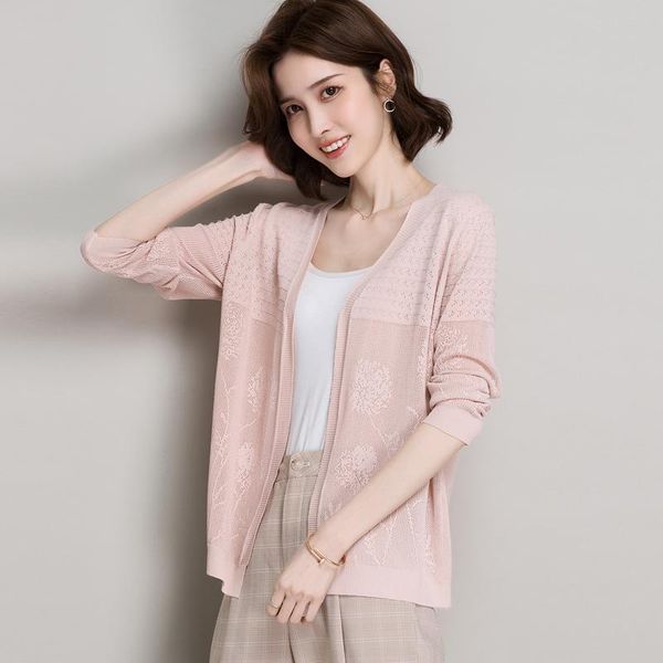 summer hollow knit outwear elegant floral see through cardigan v-neck female sun protection women's knits & tees, White
summer hollow knit outwear elegant floral see through cardigan v-neck female sun protection women's knits & tees, White