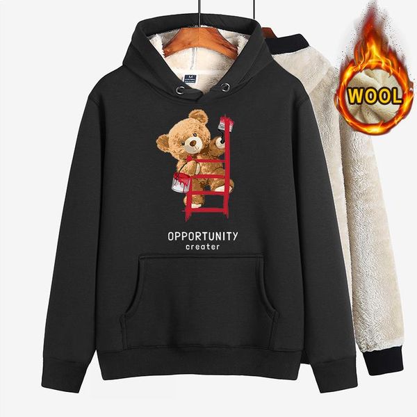 women's hoodies & sweatshirts 100% cotton extra thick painted ladder bear print hoodie women winter round neck sweatshirt couple super, Black
women's hoodies & sweatshirts 100% cotton extra thick painted ladder bear print hoodie women winter round neck sweatshirt couple super, Black