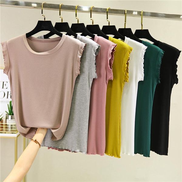 modal women t shirts 2021 summer o-neck ruffles sleeved slim solid color elegant office lady pullover tees for women's tanks & camis, White
modal women t shirts 2021 summer o-neck ruffles sleeved slim solid color elegant office lady pullover tees for women's tanks & camis, White