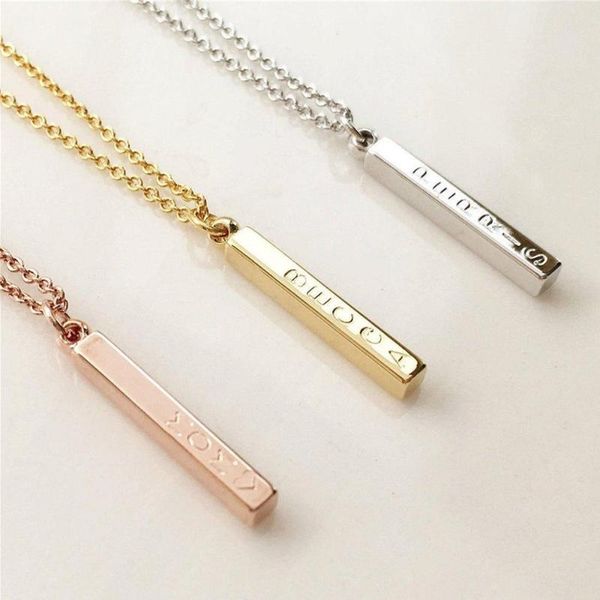 pendant necklaces custom vertical bar necklace, 3d rose gold jewelry, 4 sides teacher gift, bridesmaid mom gift, Silver
pendant necklaces custom vertical bar necklace, 3d rose gold jewelry, 4 sides teacher gift, bridesmaid mom gift, Silver