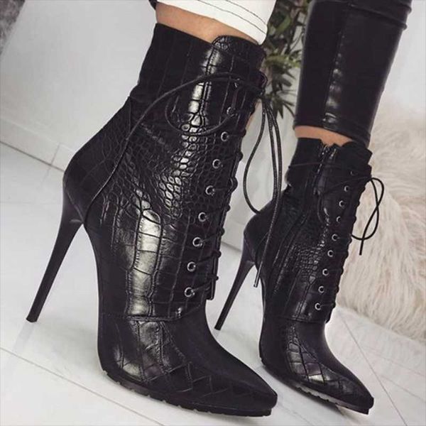 boots snakeskin grain ankle for women high heels fashion pointed toe ladies shoes 2021 trend lace-up size 35-42, Black
boots snakeskin grain ankle for women high heels fashion pointed toe ladies shoes 2021 trend lace-up size 35-42, Black