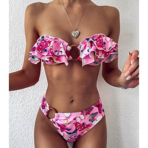 women's swimwear nyteng retro butterfly series print bikini women 2021 mujer bandage ruffled beachwear push up biquini, White;black
women's swimwear nyteng retro butterfly series print bikini women 2021 mujer bandage ruffled beachwear push up biquini, White;black