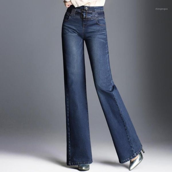 women's jeans yy spring autumn fashion women long pants high waist front zipper belt decorated wide-leg with pockets, Blue
women's jeans yy spring autumn fashion women long pants high waist front zipper belt decorated wide-leg with pockets, Blue