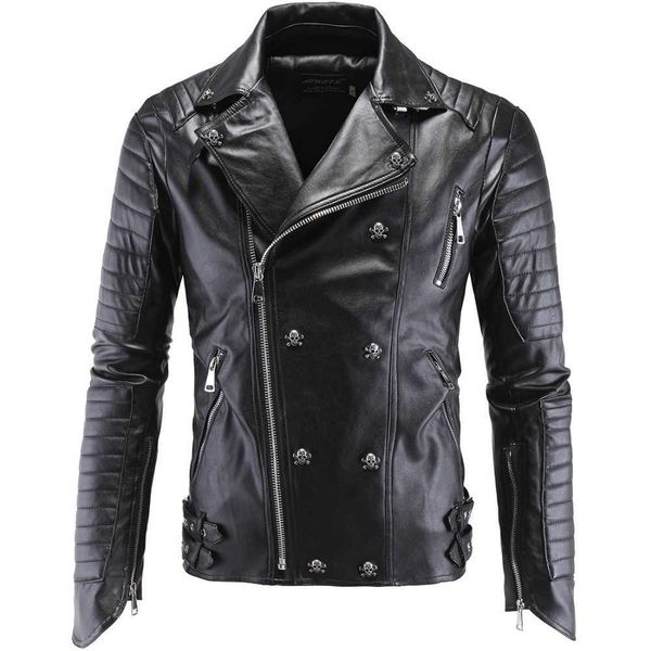 men's jackets skull punk style leather male hip-hop oblique zipper suede ootwear coats jaqueta uun1, Black;brown
men's jackets skull punk style leather male hip-hop oblique zipper suede ootwear coats jaqueta uun1, Black;brown