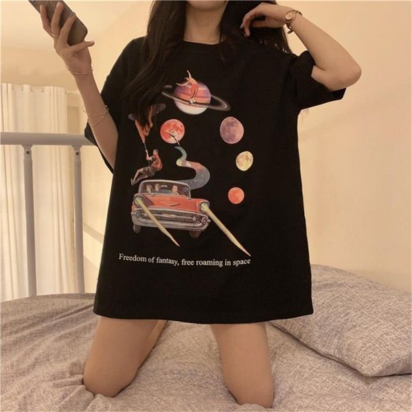 women's t-shirt t-shirts japanese kawaii ladies ulzzang loose planet print retro ins tshirt female korean harajuku clothes for wome, White
women's t-shirt t-shirts japanese kawaii ladies ulzzang loose planet print retro ins tshirt female korean harajuku clothes for wome, White