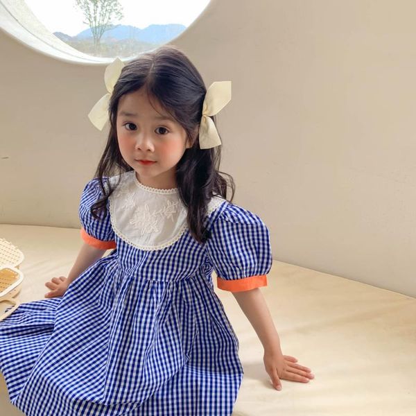 summer children's plaid print lace flower o neck short sleeve princess party girls pleated casual dress kids clothes vestidos girl', Red;yellow
summer children's plaid print lace flower o neck short sleeve princess party girls pleated casual dress kids clothes vestidos girl', Red;yellow