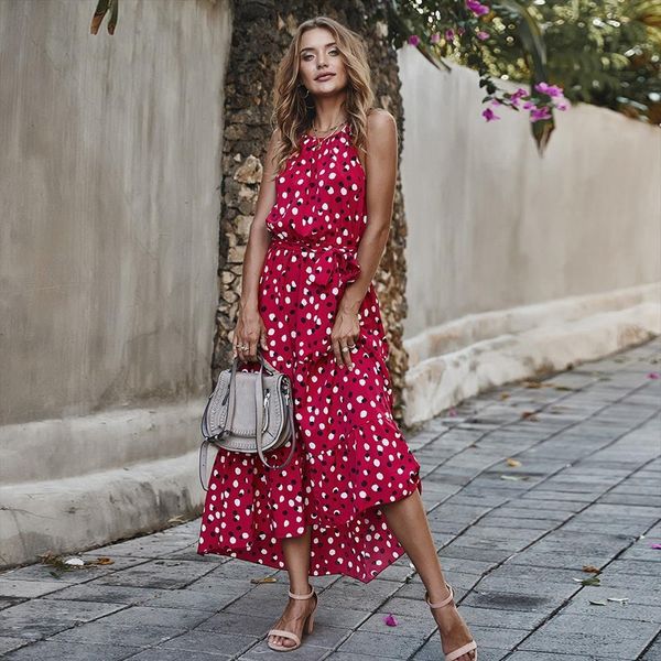 summer sleeveless slip womens dresses strapless bow loose bandage pleated polka dot beach sundress casual long, Black;gray
summer sleeveless slip womens dresses strapless bow loose bandage pleated polka dot beach sundress casual long, Black;gray