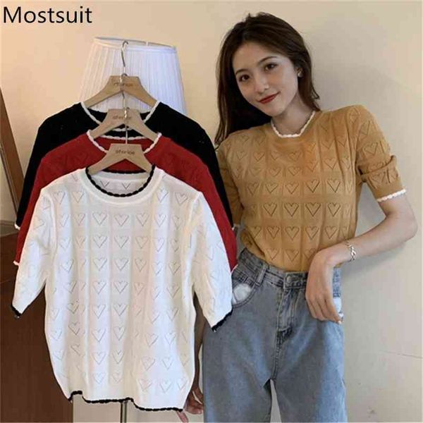 hearts thin knitted women pullover sweater summer short sleeve o-neck hollow out korean casual fashion female jumpers 210513, White;black
hearts thin knitted women pullover sweater summer short sleeve o-neck hollow out korean casual fashion female jumpers 210513, White;black