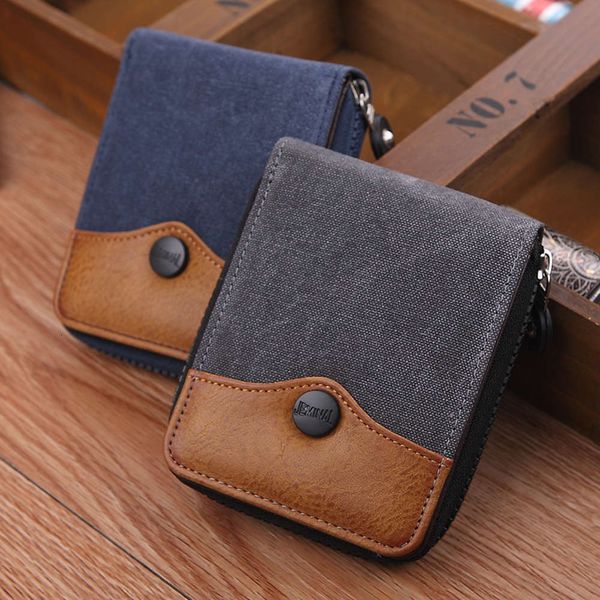 the wallet mavens denim canvas double layer large capacity men's short zero wallet, Black
the wallet mavens denim canvas double layer large capacity men's short zero wallet, Black