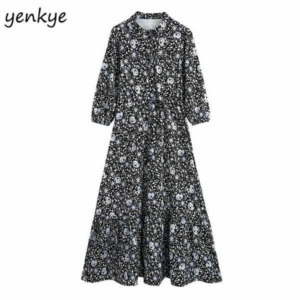 autumn women long vintage three-quarter sleeve lapel collar a-line casual female floral print dress vestido 210514, Black;gray
autumn women long vintage three-quarter sleeve lapel collar a-line casual female floral print dress vestido 210514, Black;gray