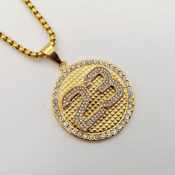 pendant necklaces gold stainless steel number 23 round medal necklace iced out sports cool jewelry men, Silver
pendant necklaces gold stainless steel number 23 round medal necklace iced out sports cool jewelry men, Silver