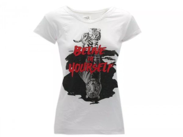 t shirt solo parole donnna basic belive in yourself originale, White;black 
t shirt solo parole donnna basic belive in yourself originale, White;black
