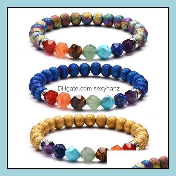 beaded, strands bracelets jewelry natural stone cut energy crystal bracelet yoga chakra agate plated hand string 5 colors drop delivery 2021, Black
beaded, strands bracelets jewelry natural stone cut energy crystal bracelet yoga chakra agate plated hand string 5 colors drop delivery 2021, Black