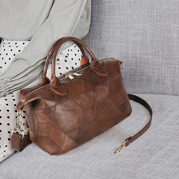 female genuine leather handbags patchwork crossbody shoulder bags women large capacity ladies vintage handle totes
female genuine leather handbags patchwork crossbody shoulder bags women large capacity ladies vintage handle totes