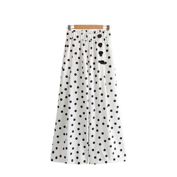 women's pants & capris summer dot wide leg office lady high waist pleated women fashion full loose flare lightweight flat with button, Black;white
women's pants & capris summer dot wide leg office lady high waist pleated women fashion full loose flare lightweight flat with button, Black;white