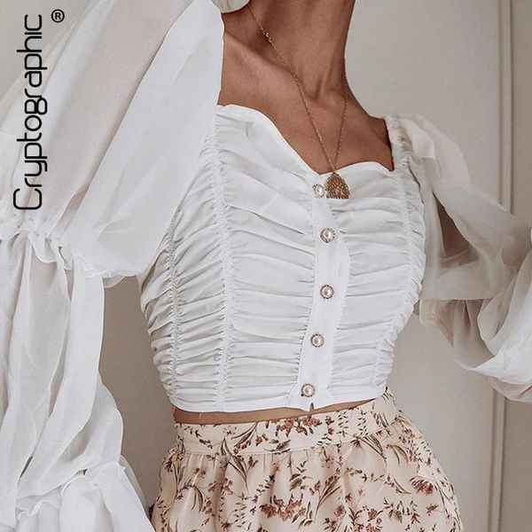 women's blouses & shirts cryptographic off shoulder solid backless blouse women flare sleeve chic fashion short crop female, White
women's blouses & shirts cryptographic off shoulder solid backless blouse women flare sleeve chic fashion short crop female, White