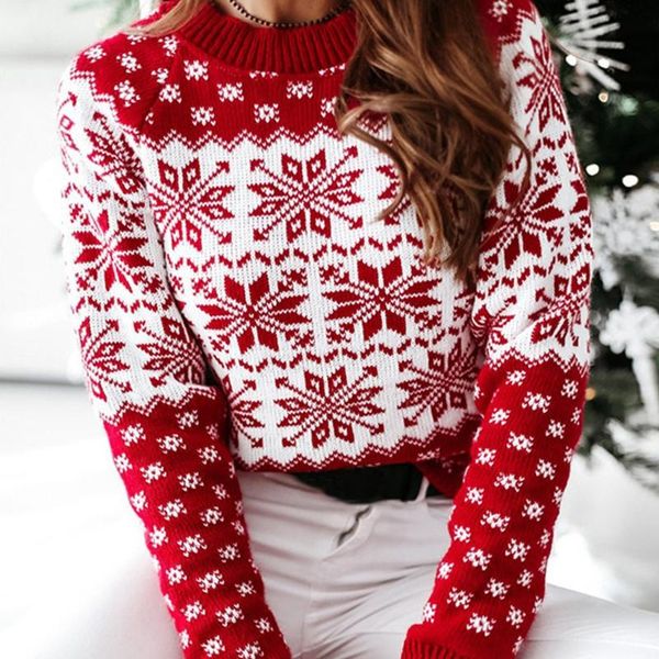 women's sweaters women winter christmas long sleeve sweater geometric snowflake knitted pullover round neck casual loose jumpers, White;black
women's sweaters women winter christmas long sleeve sweater geometric snowflake knitted pullover round neck casual loose jumpers, White;black