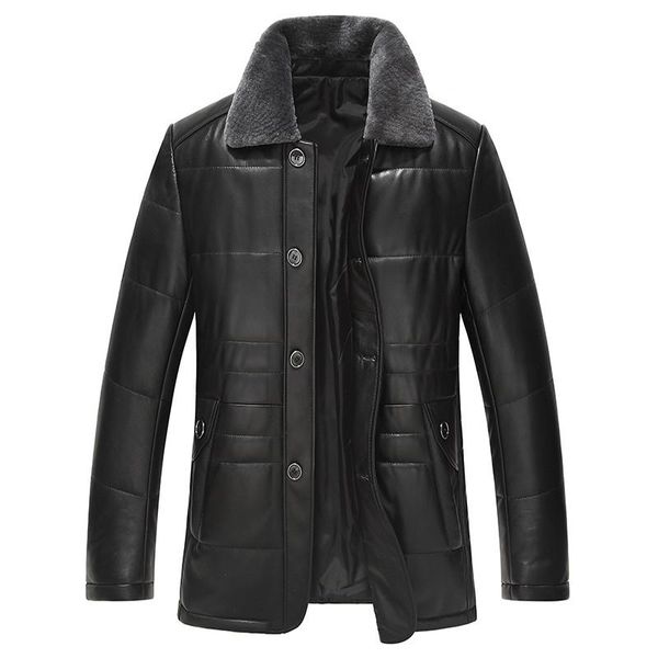 men's leather & faux genuine jacket winter down men lamb fur collar sheepskin coat plus size chaqueta hombre xgs5003 my1408, Black
men's leather & faux genuine jacket winter down men lamb fur collar sheepskin coat plus size chaqueta hombre xgs5003 my1408, Black