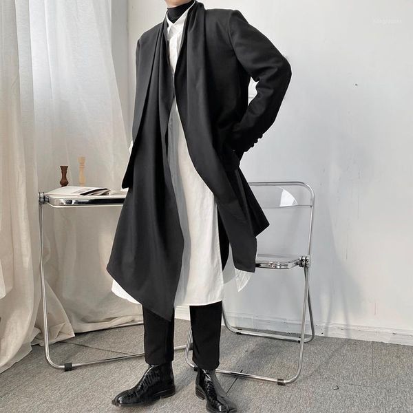 men's suits & blazers korean japanese streetwear fashion loose casual long cardigan blazer suit jacket asymmetry splice male women coat, White;black
men's suits & blazers korean japanese streetwear fashion loose casual long cardigan blazer suit jacket asymmetry splice male women coat, White;black
