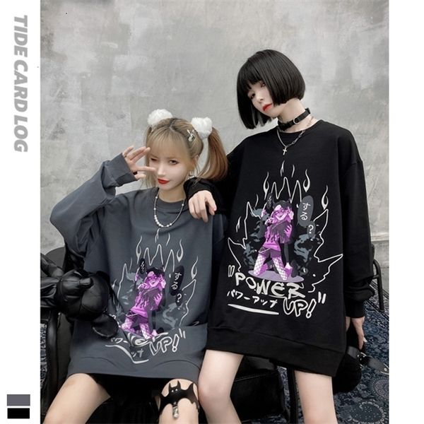 2021 tech fleeceautumn and winter new round neck pullover loose long sleeve sweater dark secondary student cartoon printed blouse female_yw_, Black
2021 tech fleeceautumn and winter new round neck pullover loose long sleeve sweater dark secondary student cartoon printed blouse female_yw_, Black