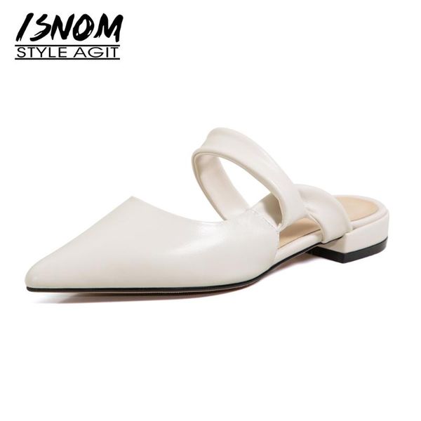 slippers isnom women mules pointed toe genuine leather slides flats heels slip on female casual summers shoes 2021, Black
slippers isnom women mules pointed toe genuine leather slides flats heels slip on female casual summers shoes 2021, Black