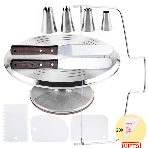 pcs/set turntable pastry rotating plate for cakes stand decorating tools accessories stainless steel case bag baking &
pcs/set turntable pastry rotating plate for cakes stand decorating tools accessories stainless steel case bag baking &