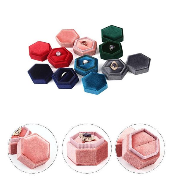 storage boxes & bins 1 piece hexagon square shape velvet jewelry box double ring wedding display for woman gift earrings packaging
storage boxes & bins 1 piece hexagon square shape velvet jewelry box double ring wedding display for woman gift earrings packaging