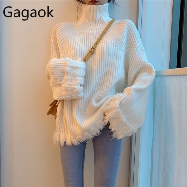 women's sweaters gagaok women knitted thick fashion office lady sweater autumn winter solid turtleneck tassel loose casual female pullo, White;black
women's sweaters gagaok women knitted thick fashion office lady sweater autumn winter solid turtleneck tassel loose casual female pullo, White;black